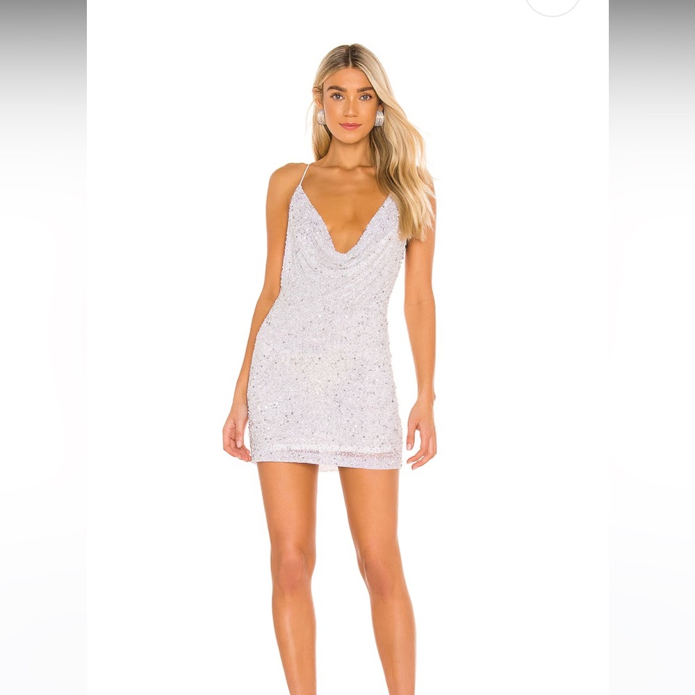 Mich Retrofete Silver and White Dress